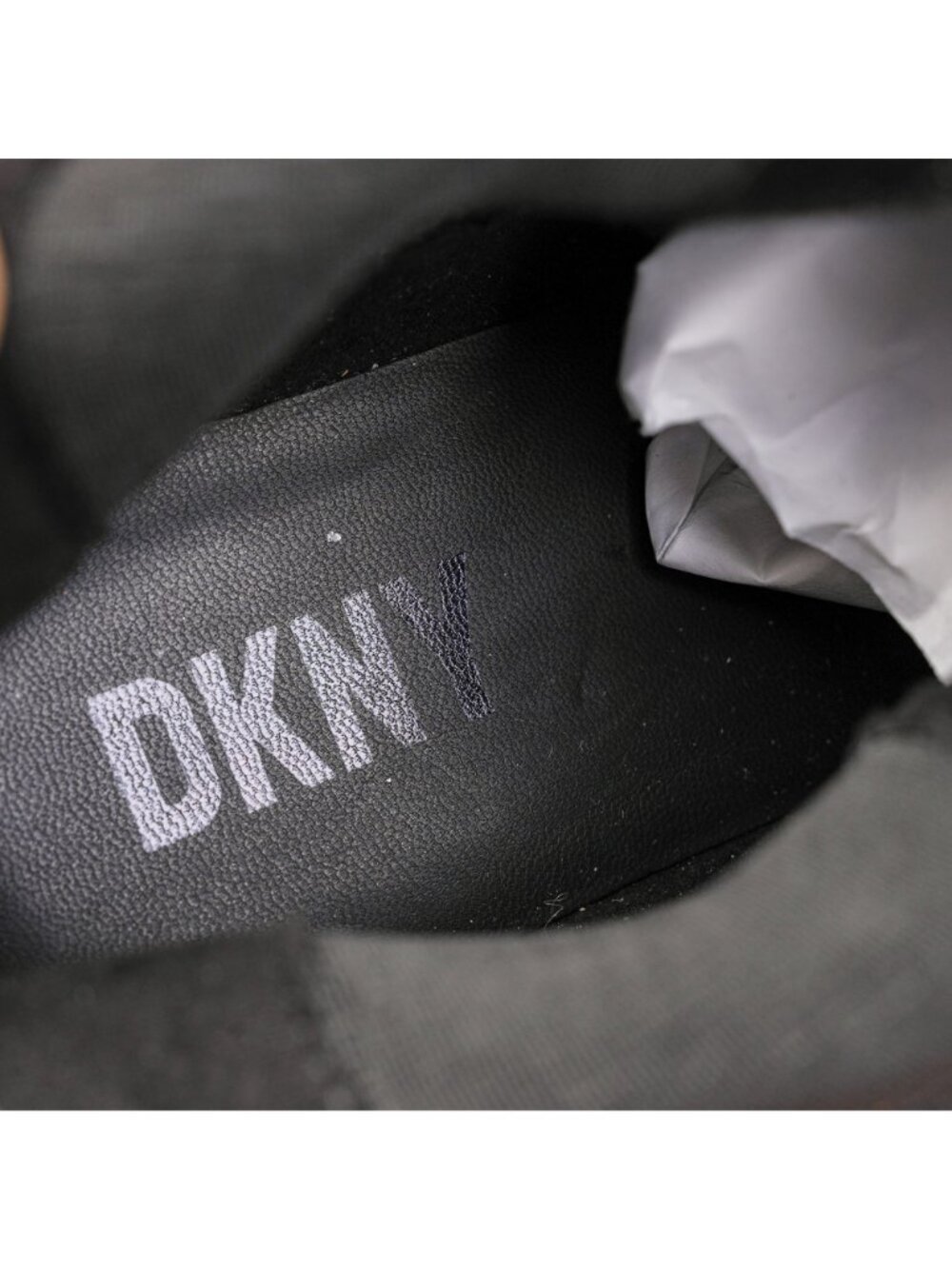 DKNY Women Sasha Chunky Black Leather Festival Party Lug Boots 7US EUR 37 - Picture 8 of 10